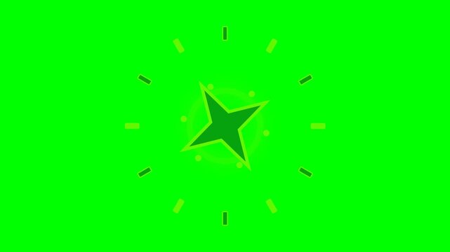 A four-pointed star icon centered against a vibrant chroma green background
