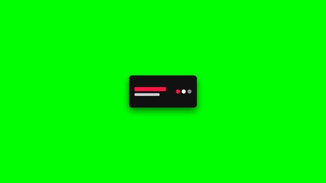 Minimalist digital loading bar overlay isolated against a vibrant green screen