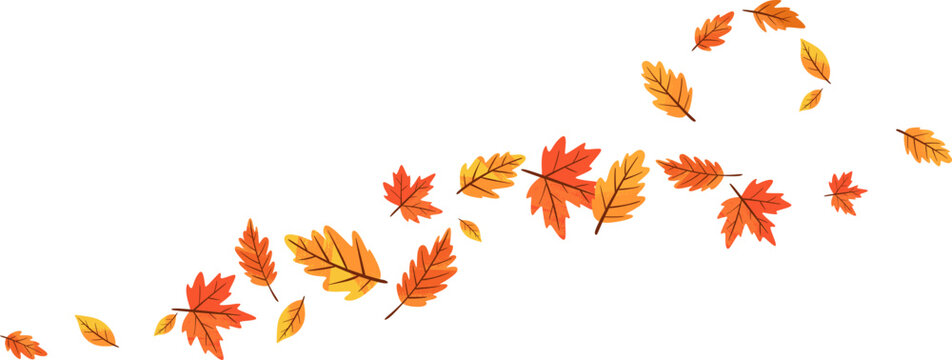 Illustration of Falling Autumn Leaves