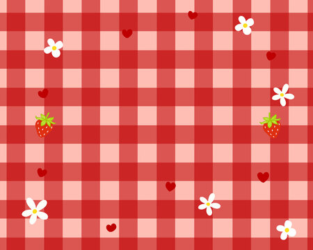 Summer lettering design with gingham background textured for greeting card. Hand drawn for printable or background