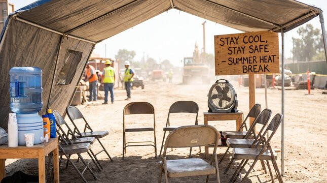 Construction Site Rest Area Offers Heatwave Safety