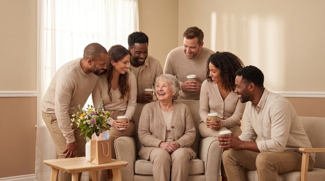 Happy Family Celebrates Senior Citizen Day with Joyful Gathering