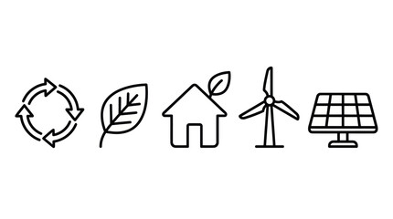Renewable energy and sustainable green technology icons. © ULFAITA