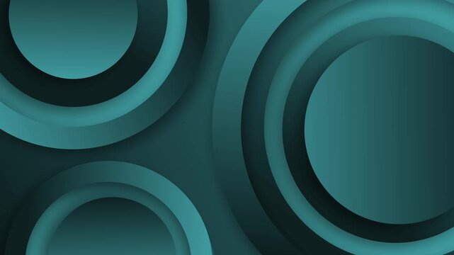 Abstract background with layered 3d circles and soft shadows, modern geometric design animation