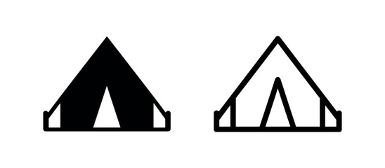 Camping tent outdoor icon set © liubomir118809