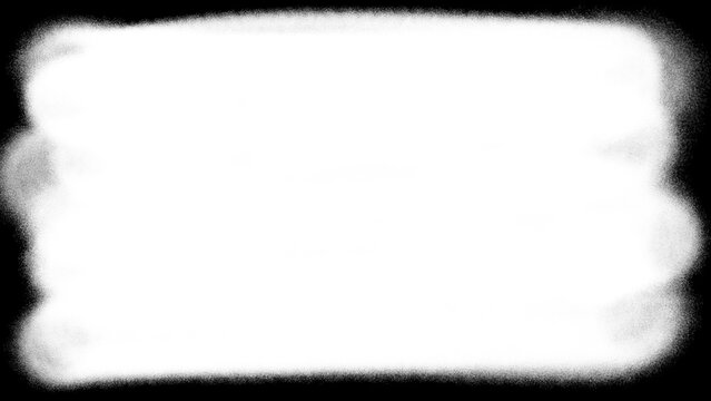 Rectangular spray paint frame border illustration displays hand drawn aerosol texture distress edge. Grimy aerosol background layout for photo overlay template poster print clip art.