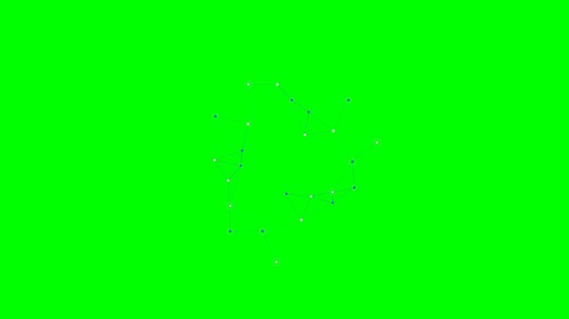 The constellation of sagittarius depicted with connecting lines on green