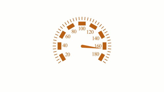 Car speedometer dial with needle pointing minimalist animation