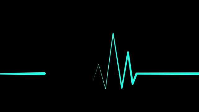 Heart rhythm line heartbeat spikes and flat line showing medical pulse and emergency concept animation