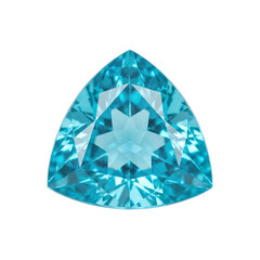 Fototapeta premium Trillion Cut Triangle Aqua Glass Nail Gem Translucent Rhinestone Isolated on transparent