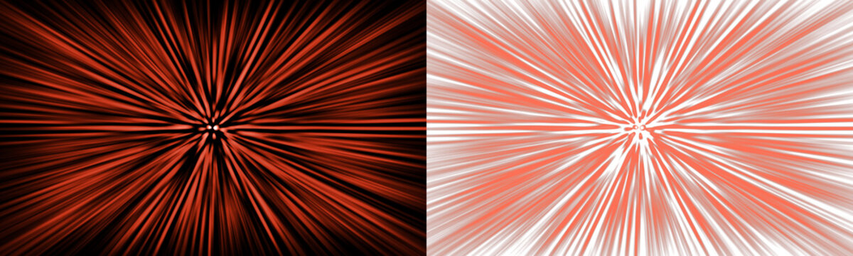 Rays Emanating From a Central Point in a Vibrant Red and Black Abstract Design Featuring Radial, Pattern, Light with Glow