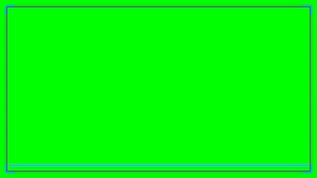 A vibrant solid neon green background framed with a thin dark blue border