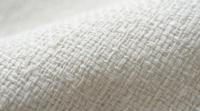 Close Up Texture of White Woven Fabric