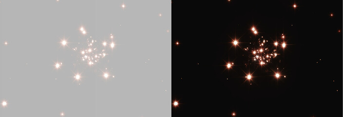 Red Glowing Dust Sparkles and Particle Light Effect on grey and Black Background © Olena
