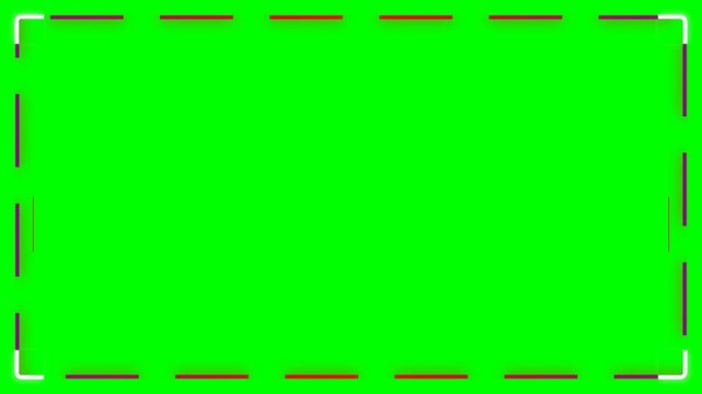 Minimalist rectangular frame overlay with dashed red and white lines