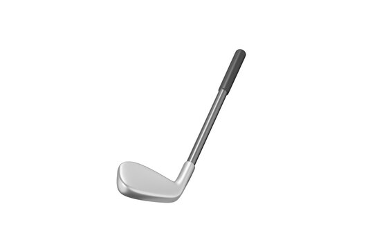 Golf club 3d icon. Golf equipment, sports training and outdoor recreation concept. Isolated 3D object.