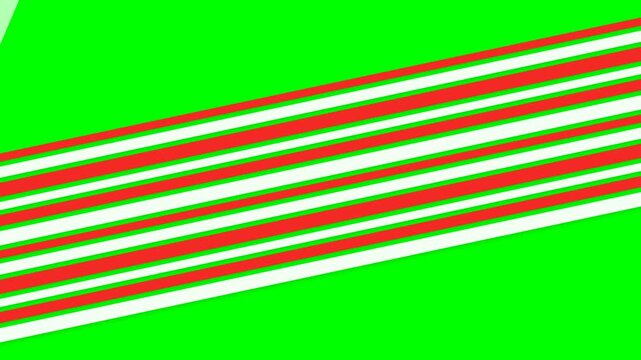 Abstract composition featuring diagonal striped lines on a green background