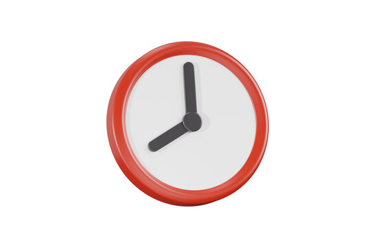 Clock 3d icon. Time management, schedule and deadline concept. Isolated 3D object.