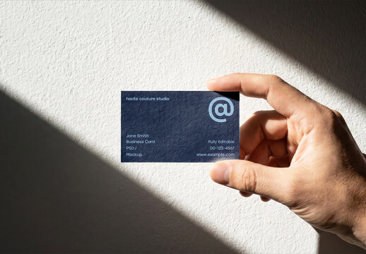 Business Card Mockup Held in Hand