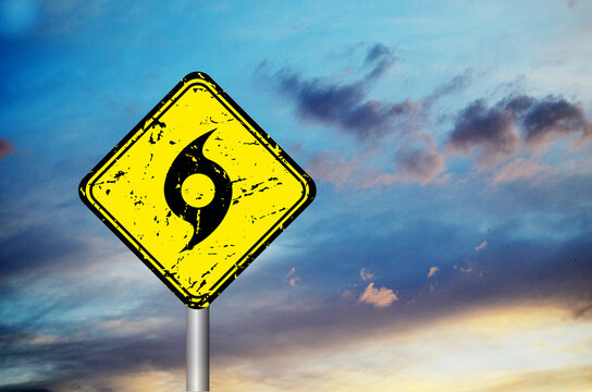 hurricane season sign on cloudy background