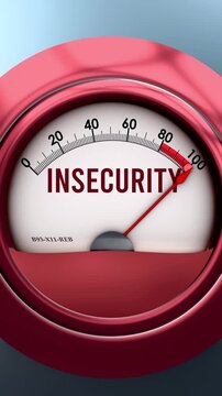insecurity meter that is hitting a full scale, showing a very high level of xxx, overload of it, too much of it. Maximum value, off the charts.