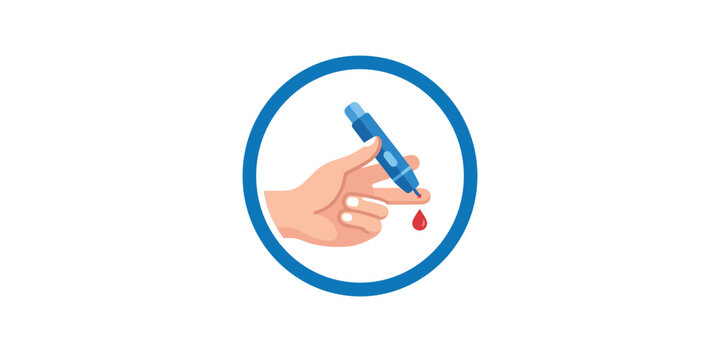 A person using a medical lancet device to prick their finger for a blood glucose test