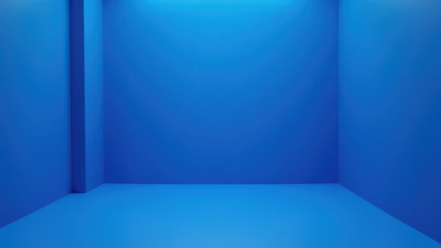 minimalist royal blue studio background seamless infinite space for product advertising copy area
