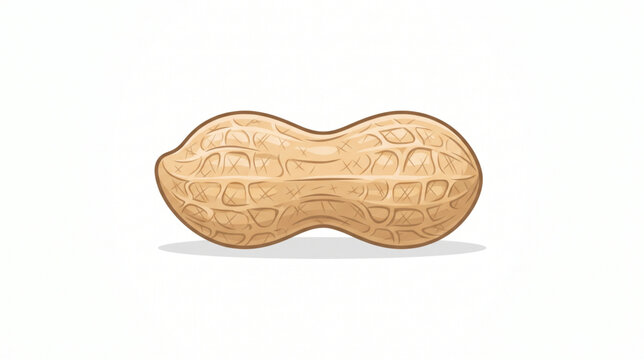 Vector Illustration of a Peanut Shell Isolated on White Background