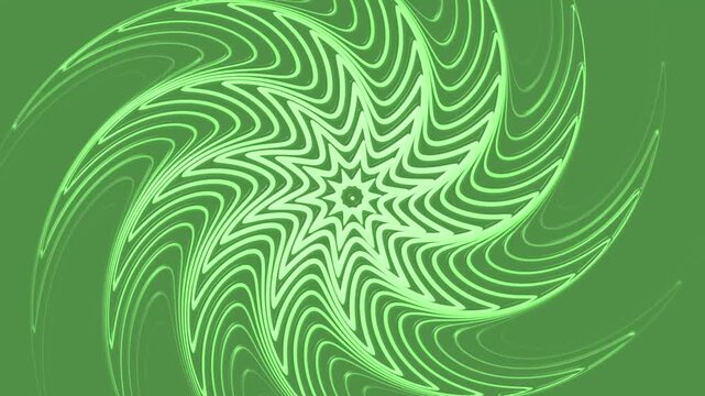 Abstract swirling spiral pattern with concentric curved shapes and circular dots background animation, soft gradients dynamic vortex design