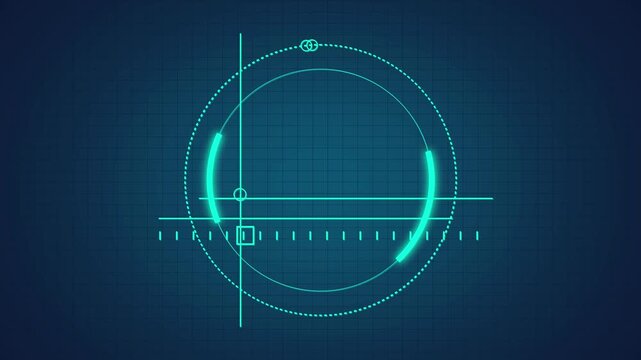 Circle radar animation. Scanning hud element