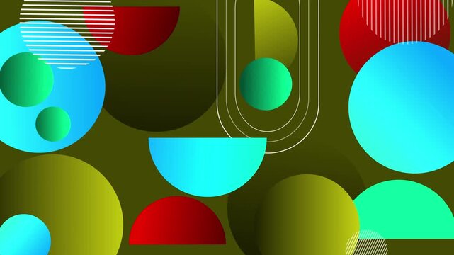Abstract geometric circles composition background animation