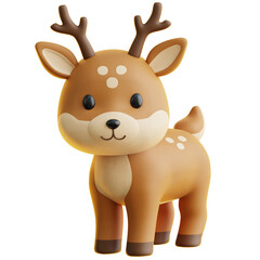Cute Deer Character 3D Illustration © Aga Arsari