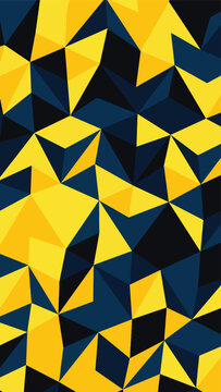 Geometric Yellow and Navy Blue Triangular Pattern
