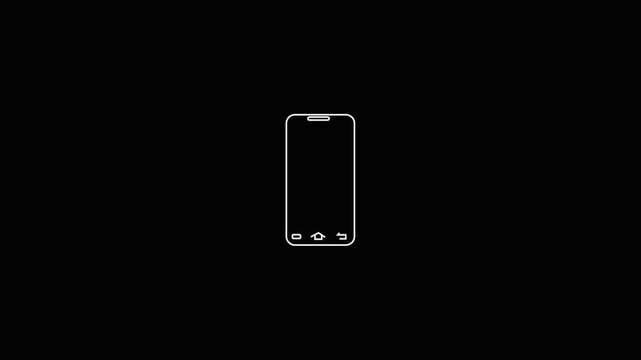 Smartphone Rotation with Red Arrow Indicating Horizontal Orientation on Black Background comp stock.