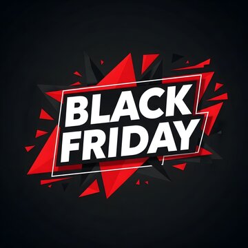 Black Friday explosive sale banner with bold red design. High-impact retail discount promotion for e-commerce and advertising campaigns.