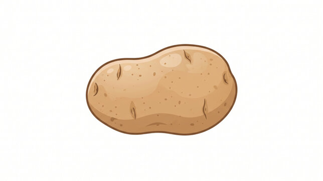 Vector Illustration of a Fresh Single Potato Isolated on White Background