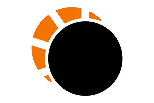 modern minimalist solar eclipse icon flat design graphic symbol