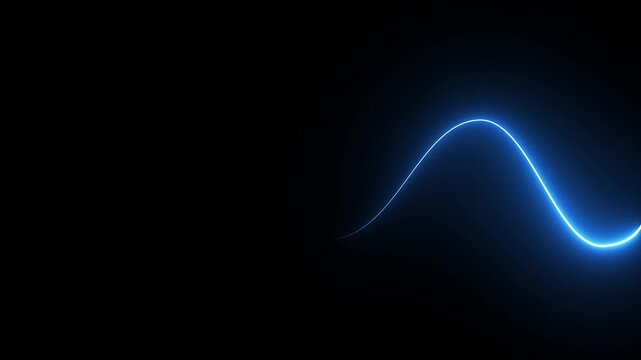 Dynamic blue light curve depicting the trajectory or financial trend. 4k motion