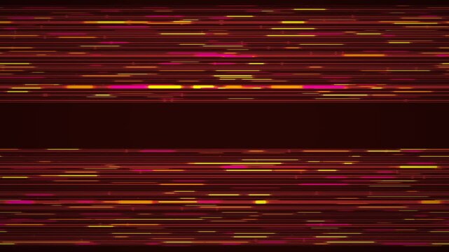 Abstract dynamic background with shimmering horizontal red and yellow lines moving across a dark screen.