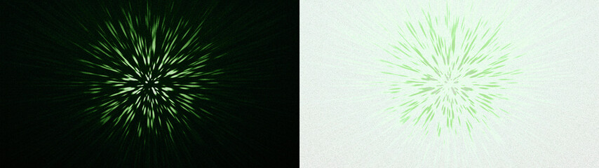 Fototapeta premium Abstract green particle burst light overlay PNG , isolated on transparent background