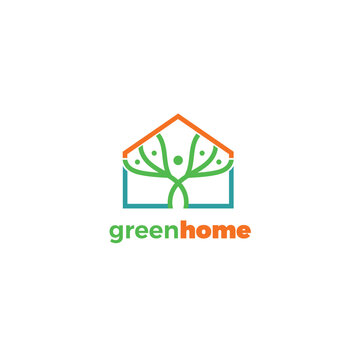 Ecology tree home logo design