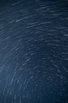 Amazing Night Dark Sky With Star Trails