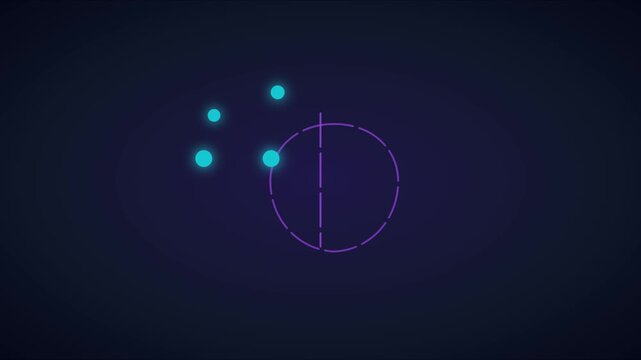Abstract digital radar interface with glowing particles and circular hud for technology and data visualization projects animation 4k