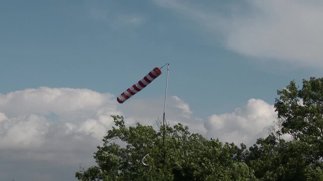 4K Striped Red White Wind Sock