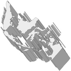 3D map dimension - continent Asia country Indonesia © badrpost