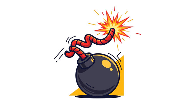 Round bomb icon with burning fuse.