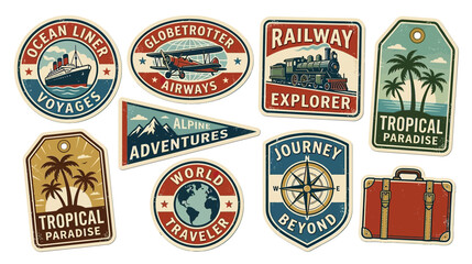 Vintage Travel Stickers Collection © utek