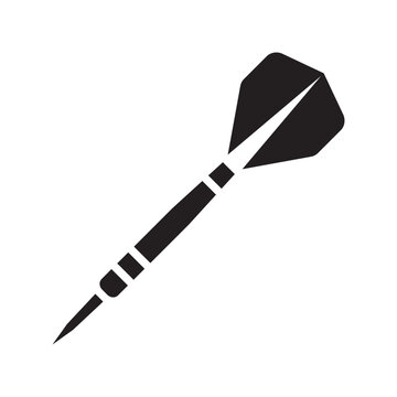 black dart icon, representing target, accuracy, precision, goal achievement, business strategy, success, marketing and competition - vector illustration