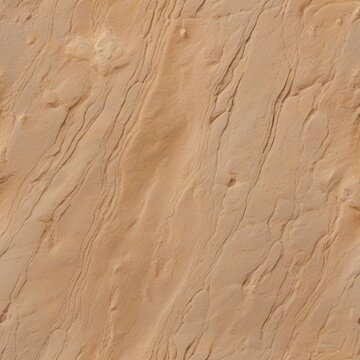 Warm beige natural sandstone texture background, seamless close up of smooth eroded sedimentary rock with subtle wavy layers