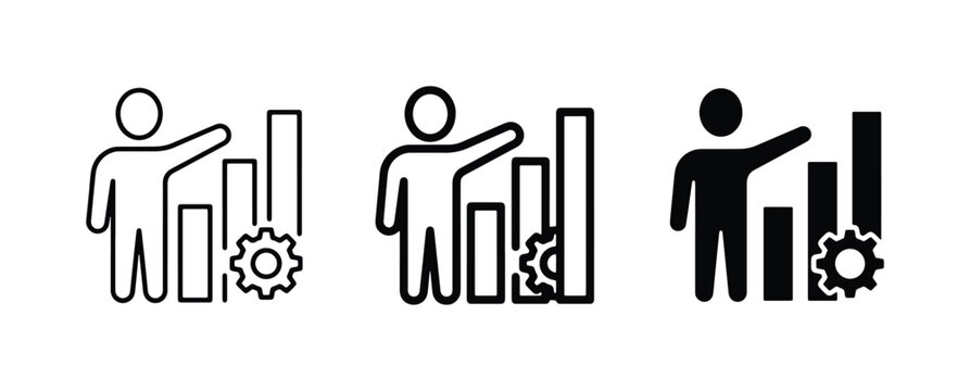 Business Growth Icons, Data Analysis Presentation, Strategy Planning, Workflow Optimization